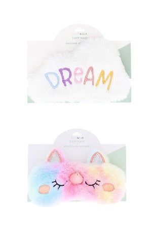 Dream and Unicorn fuzzy sleep masks