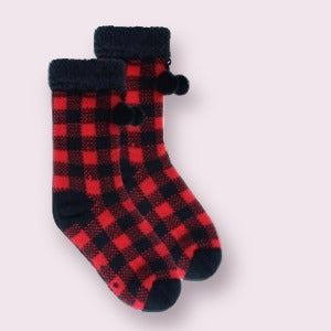 Plaid slipper socks