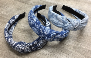 Blue Bandana Knot Headband