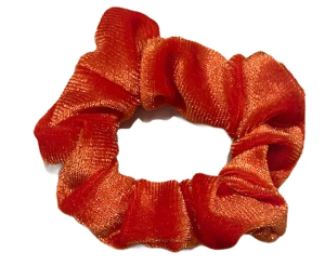 orange small velvet scrunchie
