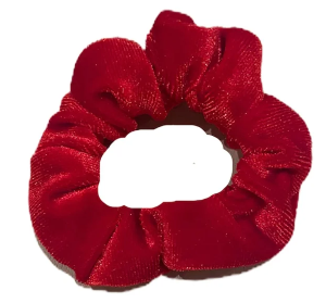 red small velvet scrunchie