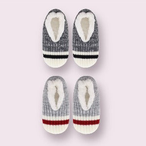 Sherpa lined knit slippers